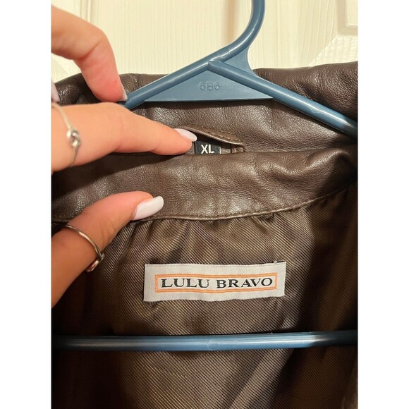 Lulu Bravo Unisex Brown Leather Jacket - Picture 2 of 5